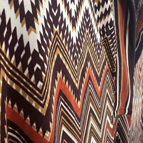 Mlle Gabrielle Womens Shift Retro Zig Zag Midi Dress Women Plus Size 3X Chevron - Picture 11 of 12